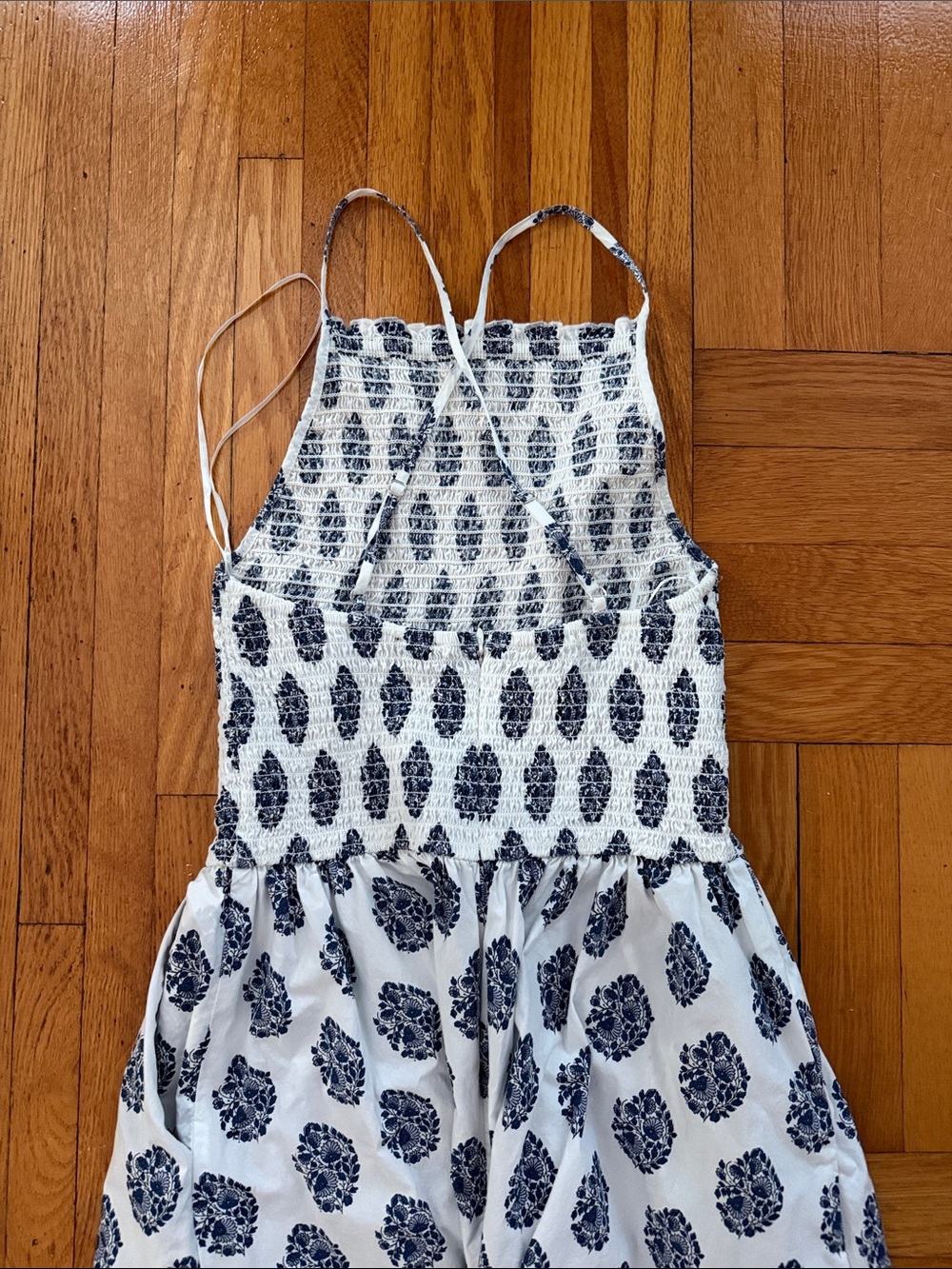 J.Crew White Maxi Dress with Navy Floral Print - Picture 3 of 5